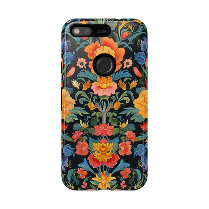 Floral Phone Case - Vibrant Flower Pattern, Tough Case for iPhone, Samsung, Aesthetic Gift, Flower Lover Accessory