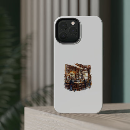 Artistic Magnetic Phone Case for Coffee Lovers, Cozy Café Vibe, Gift for Him or Her, Unique Custom Design, Holiday Present