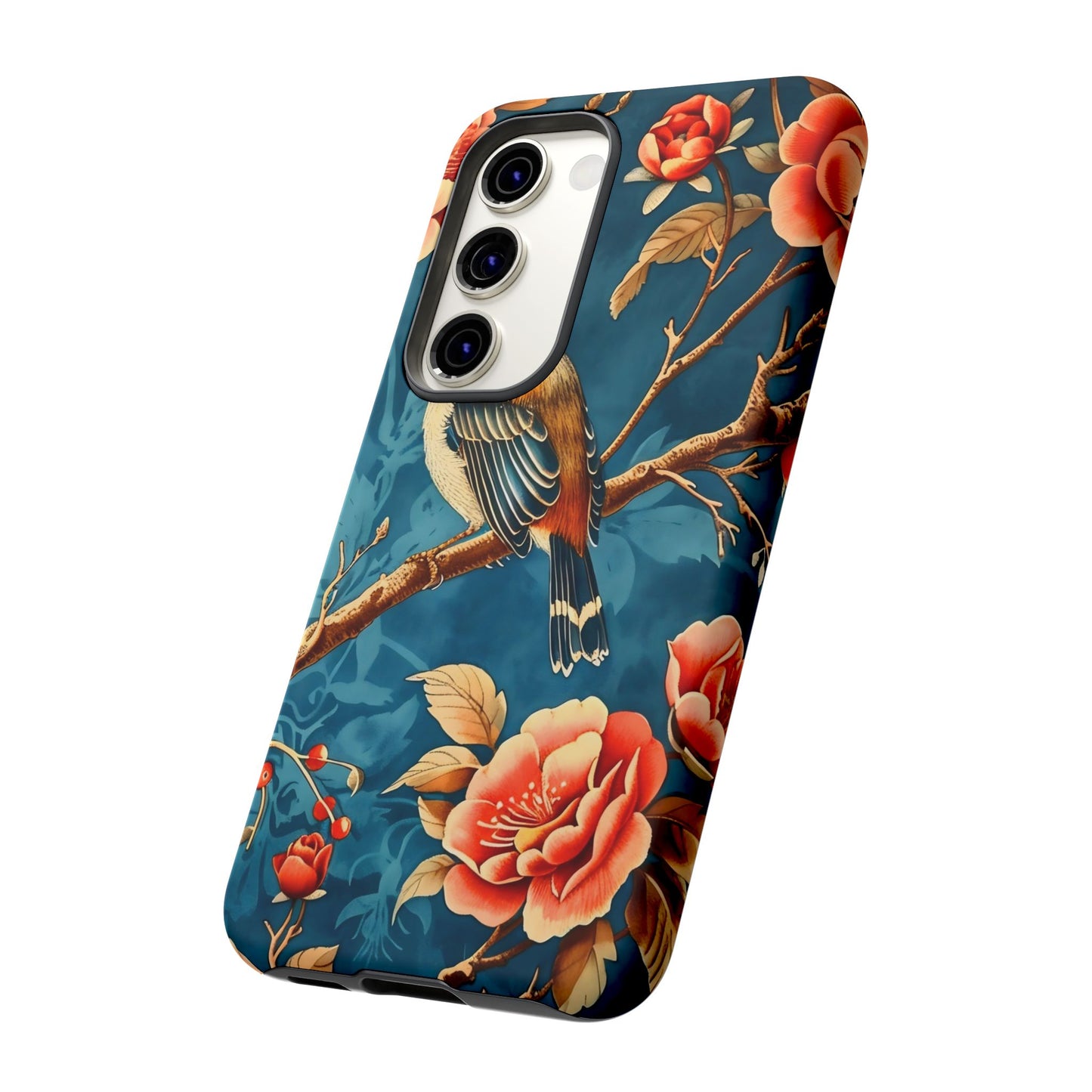 Bird & Floral Phone Case, Tough Cases for Nature Lovers, Gift for Her, Customizable Design, Vibrant Tech Accessories