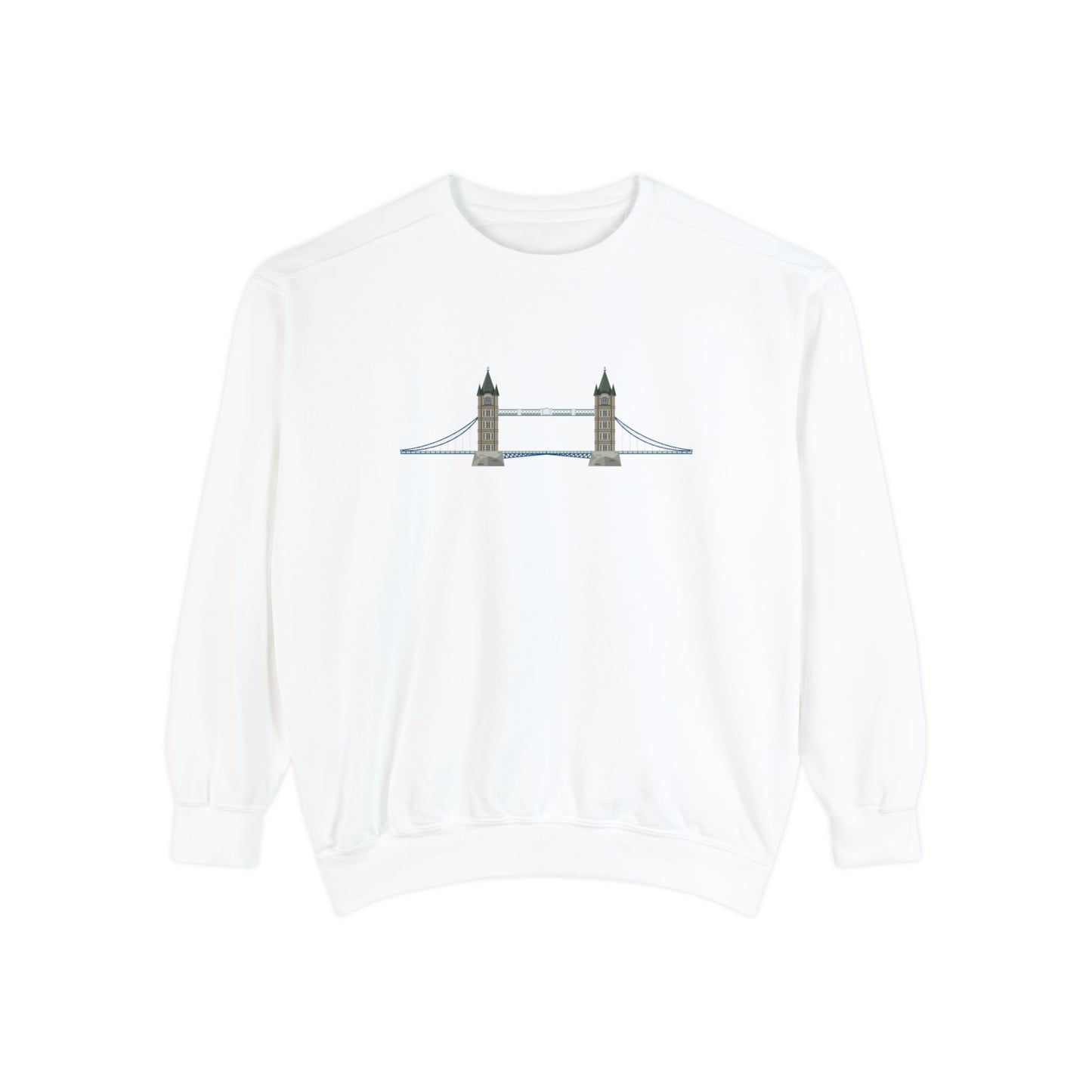 Unisex Garment-Dyed Sweatshirt Relaxed - Tower Bridge Iconic London