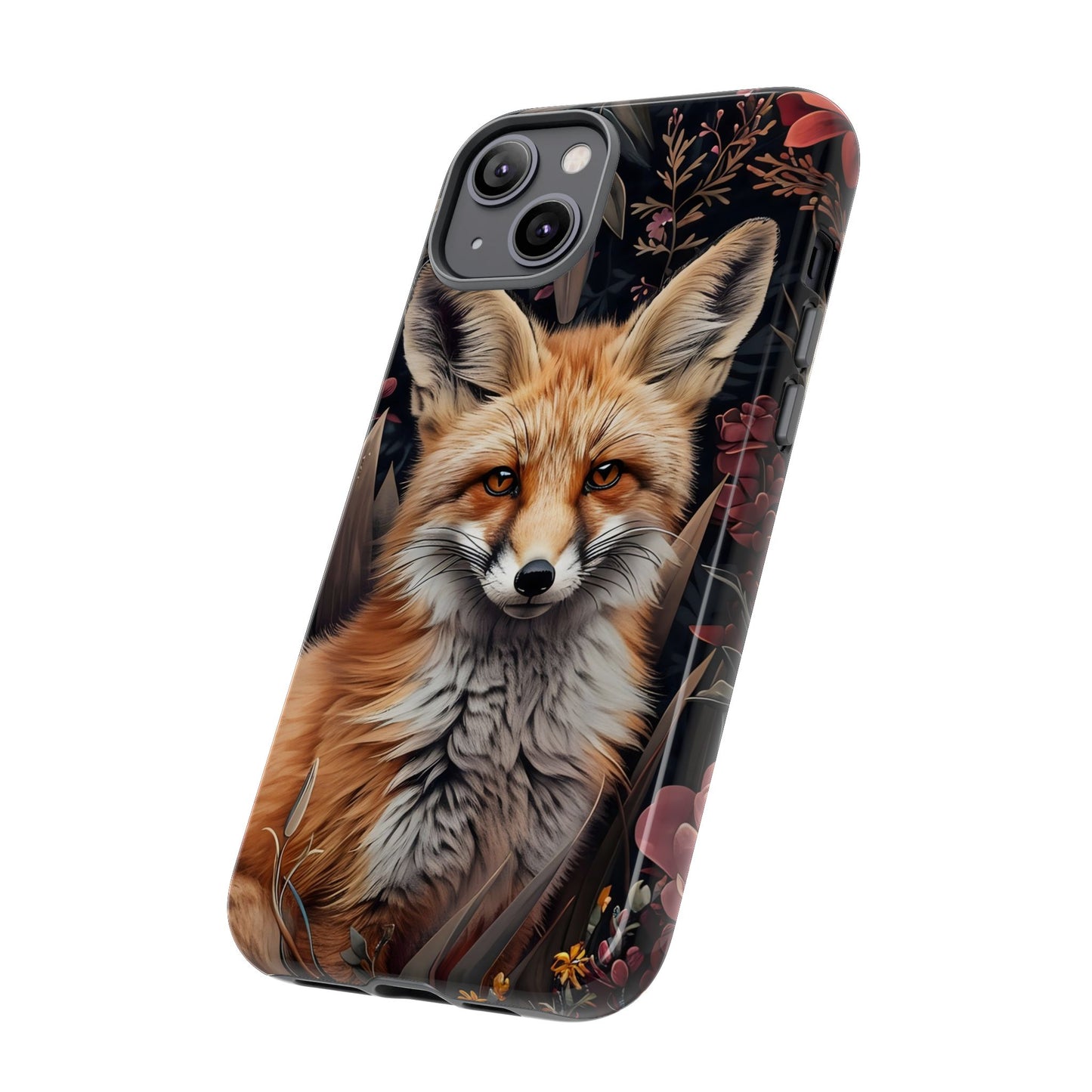Fox Floral Phone Case, Tough Cases for Animal Lovers, Nature Themed Gift, Cute Phone Cover, Wild Fox Protector