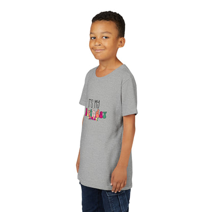 Youth Short Sleeve Tee - Wild Birthday Girl Sublimation Leopard Theme - Fun Celebration Shirt for Kids