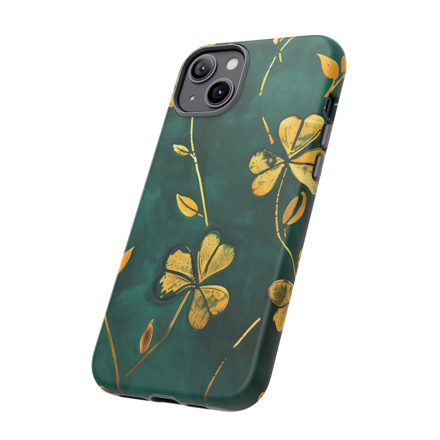 Floral Phone Case with Gold Accents, Tough Phone Cover, Stylish Phone Protector, Unique Gift for Her, Nature Lover Accessory