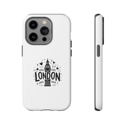 London Love iPhone Case | Tough Cases, London Theme, Gift for Travelers, Unique Phone Accessory, Cute Tech Gifts