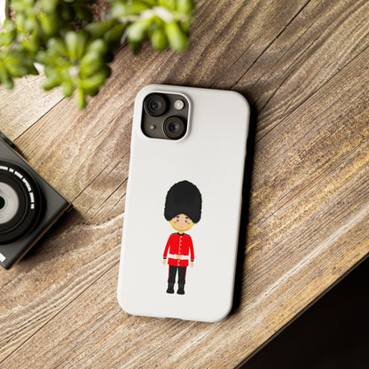 Adorable Guard Slim Phone Cases | Cute Phone Cover, Unique Gift, London Theme, Kid-Friendly Design, Cheerful Accessory