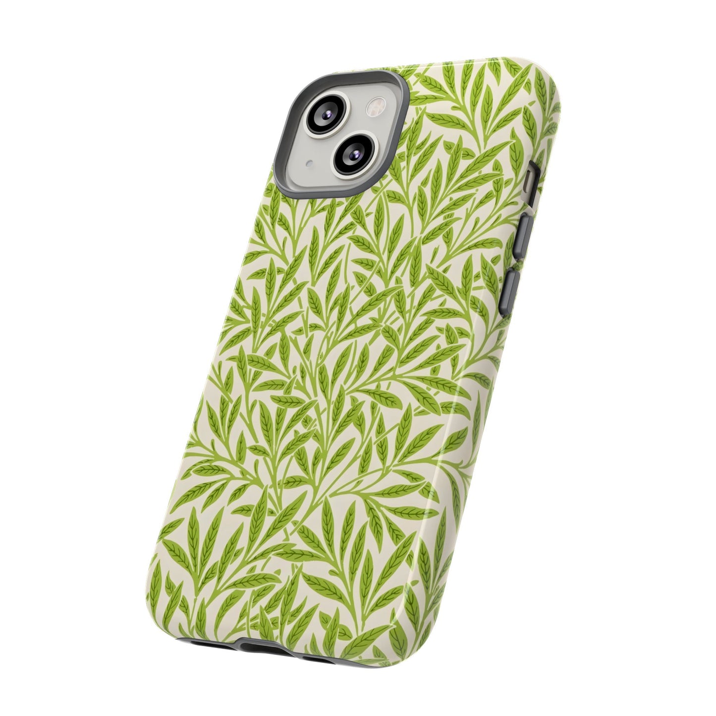 Green Leaf iPhone Case, Tough Cases, Botanical Phone Protection, Eco-Friendly Cover, Nature Lover Gift, Trendy Cell Phone Accessory