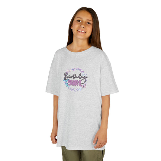 Kids Tee  - Pink and Black Leopard Birthday Girl Graphic