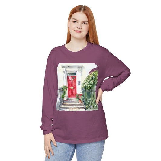 Unisex Garment-dyed Long Sleeve T-Shirt - Nature - Scenic Landscapes and Natural British Beauty