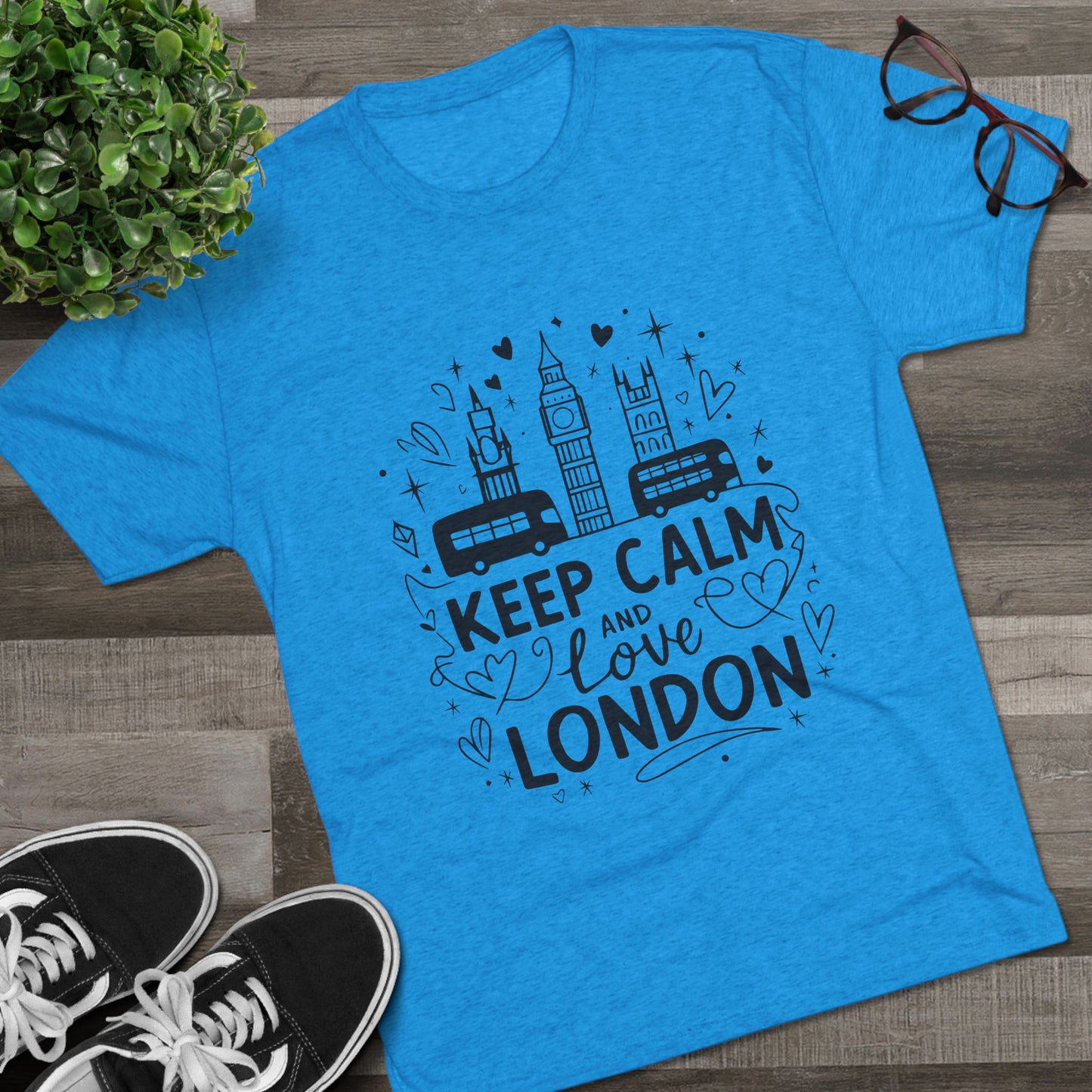 Keep Calm and Love London Unisex Tri-Blend Crew Tee