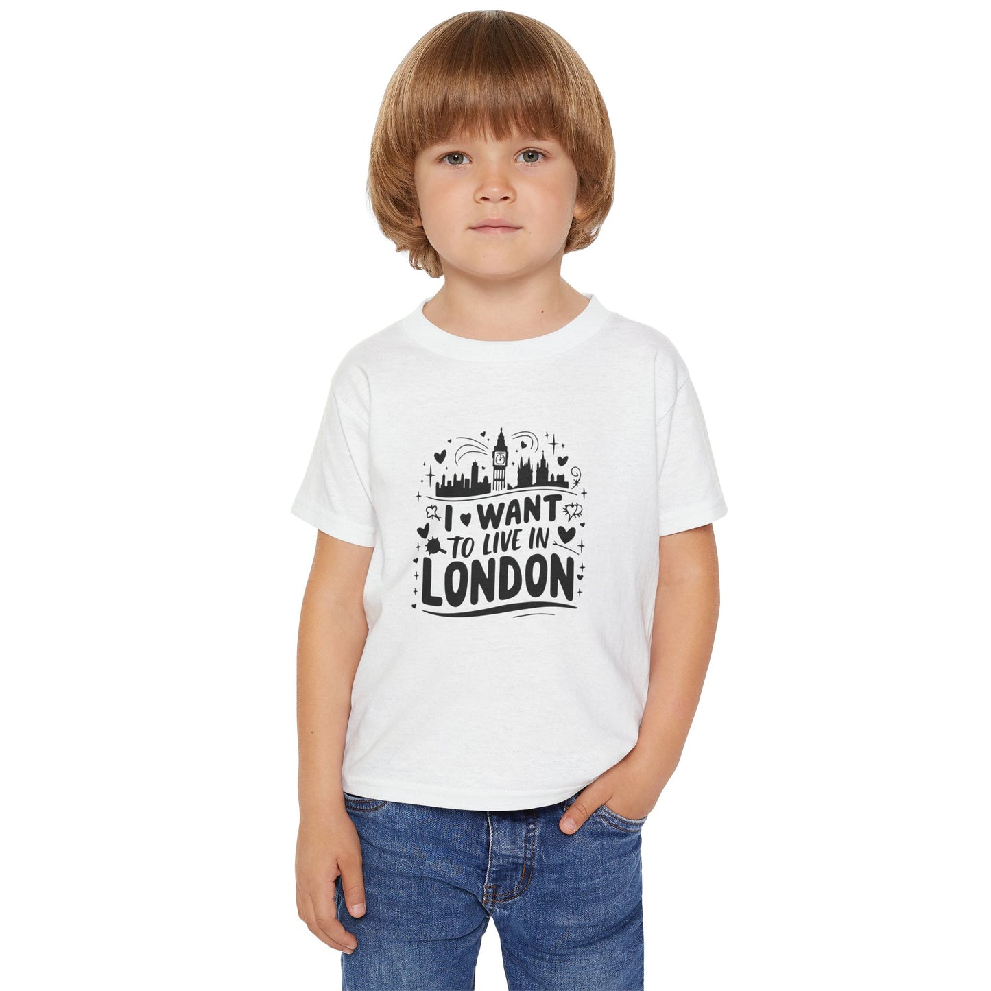 Toddler T-Shirt - I want to live in London - Cute Cotton Tee for Kids
