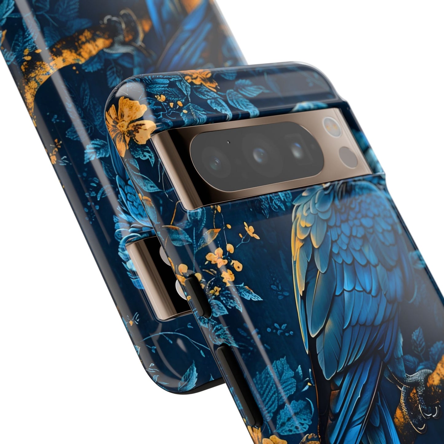 Tough Cases - Vibrant Blue Parrot Phone Case, Tropical Bird Phone Cover, Nature Lover Gift, Eco-Friendly Accessories, Unique Wildlife Decor