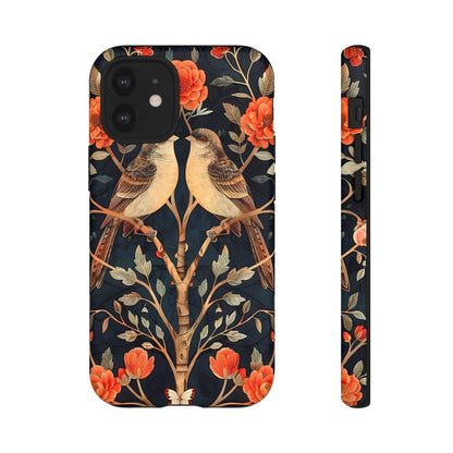 Floral Phone Case – Tough Cases with Bird Design, Unique Gift for Nature Lovers, Stylish Tech Accessory, Phone Cover, Artistic Case