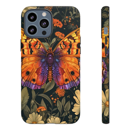 Butterfly Phone Case, Tough Cases for Nature Lovers, Vibrant Floral Design, Gift for Her, Cute Phone Accessories, Butterfly Artwork