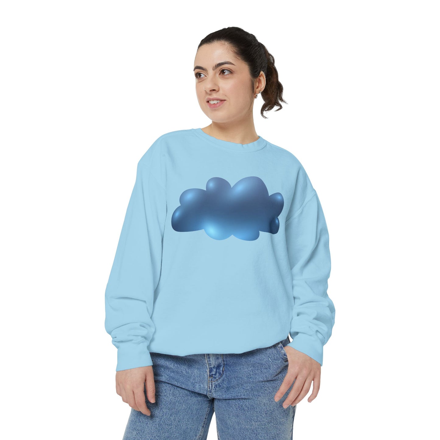 Unisex Garment-Dyed Sweatshirt - Serene Cloudscape - Dreamy Cloud Design