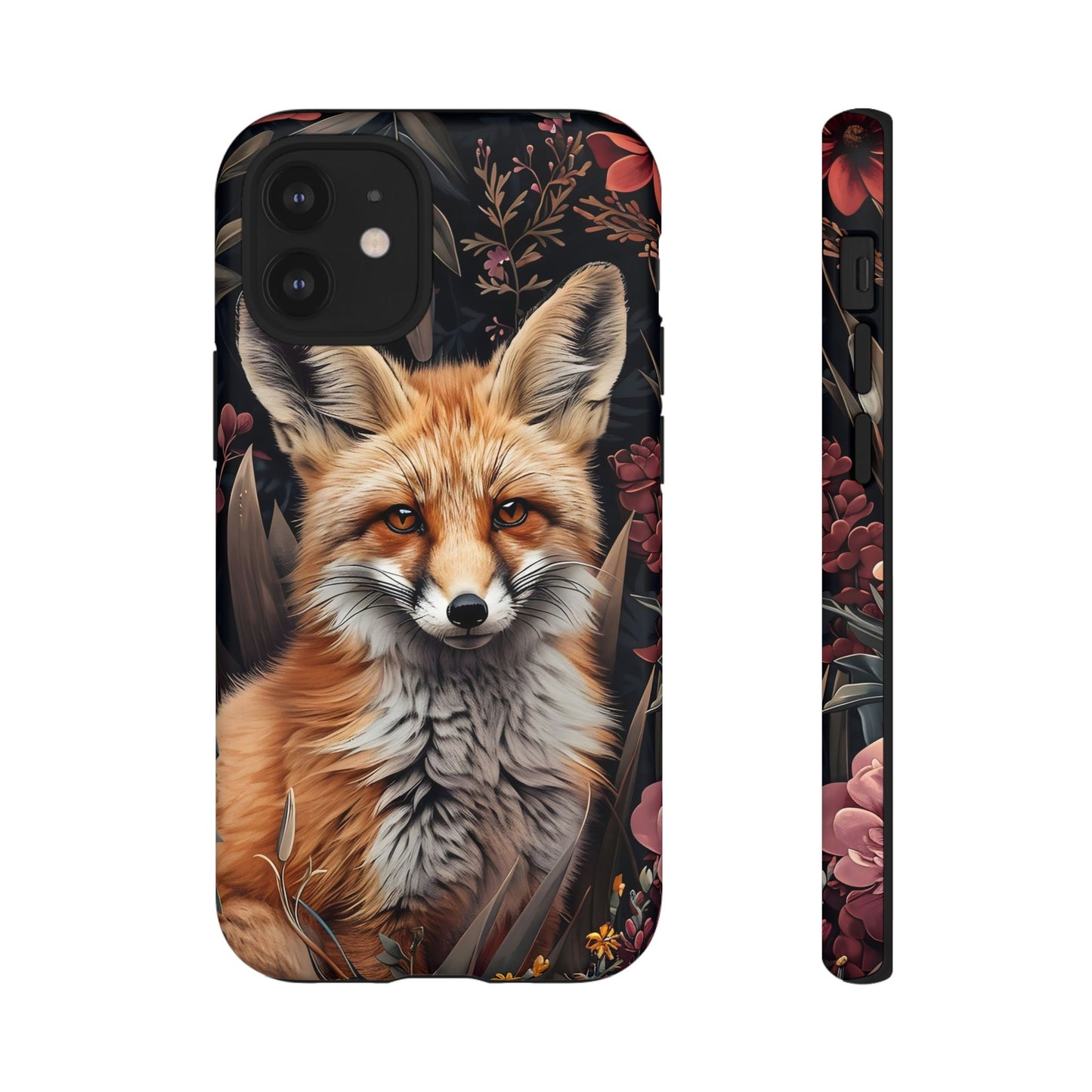 Fox Floral Phone Case, Tough Cases for Animal Lovers, Nature Themed Gift, Cute Phone Cover, Wild Fox Protector