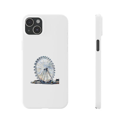 Scenic Slim Phone Cases with London Eye Design, Artistic Phone Holder for Travelers, Minimalist Gift, Stylish Accessory, Durable Protection