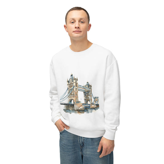 Unisex Lightweight Crewneck Sweatshirt - Tower Bridge - Iconic London Landmark
