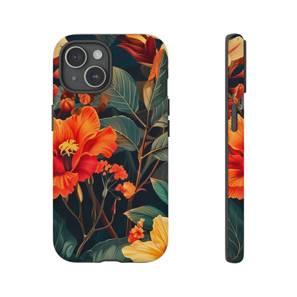 Tough Floral Phone Case | Tropical Vibe, Gift for Nature Lovers, Summer Beach Accessory, Floral Pattern, Trendy Phone Accessories