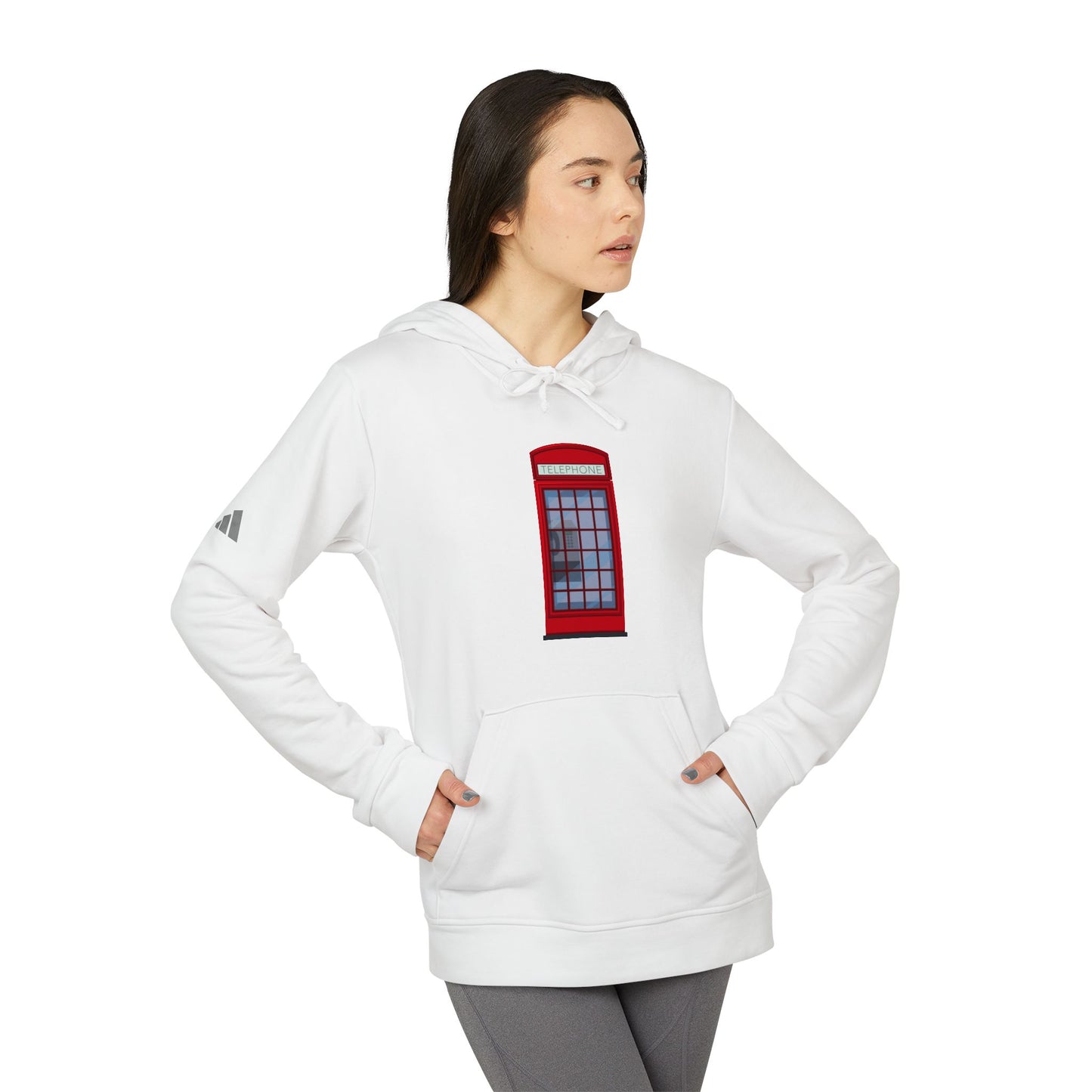 Adidas Unisex - Phone Booth Hoodie – Cozy White Sweatshirt for Casual Wear