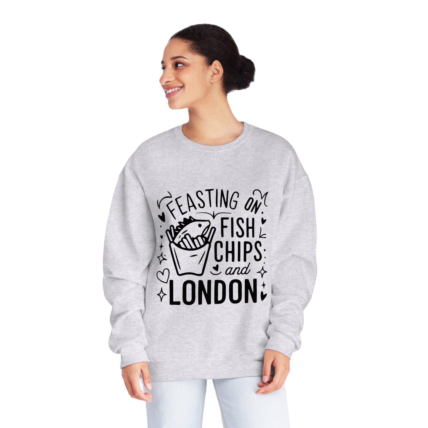 Unisex NuBlend® Crewneck Sweatshirt - Fish Chips and London