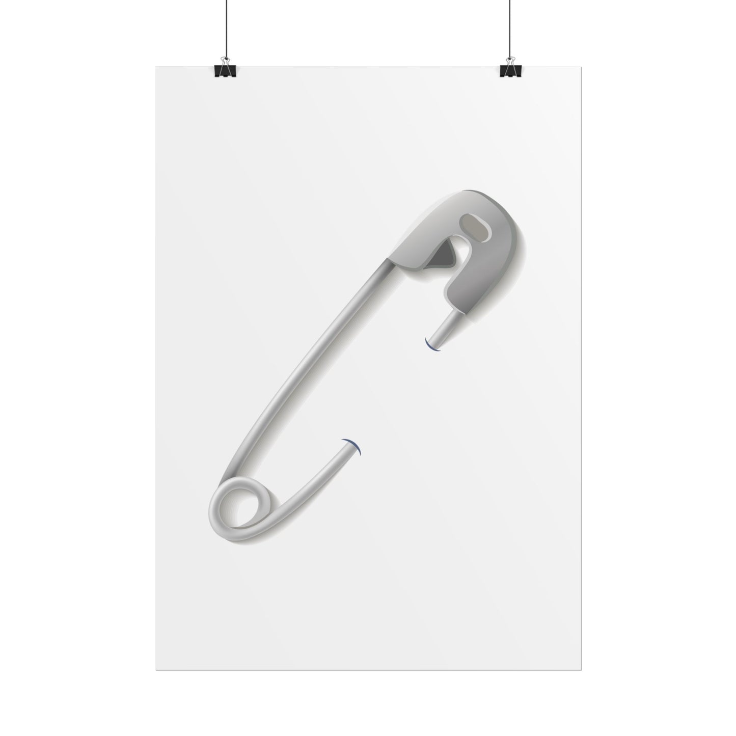 Minimalist Safety Pin Wall Art, Modern Decor, Unique Gift, Home Aesthetic, Art Print, Rolled Poster, Contemporary Interior Design