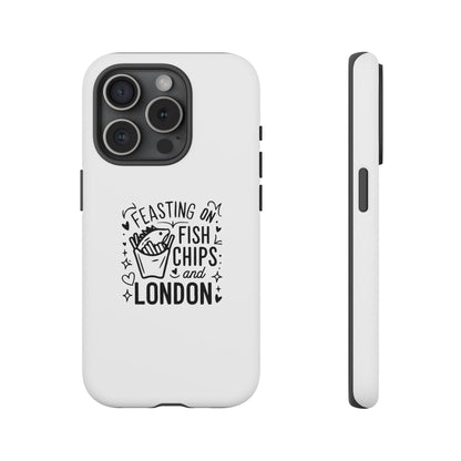 London Fish & Chips Phone Case, Tough Cases with Fun Design for Food Lovers, Unique Gift for Travelers, Cell Phone Accessories