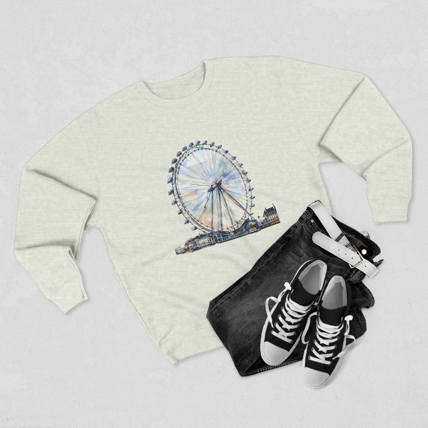 Unisex Crewneck Sweatshirt - London Eye - Iconic Ferris Wheel