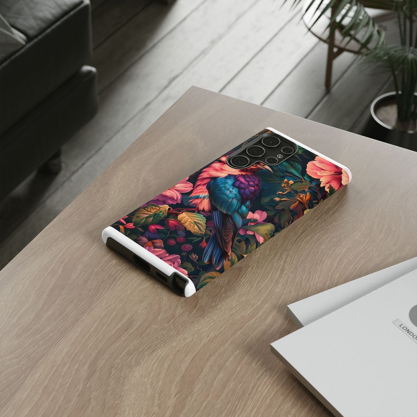 Tough Cases: Vibrant Tropical Bird Phone Case, Floral Smartphone Cover, Nature Lover Gift, Boho Phone Accessory, Cute Bird Case