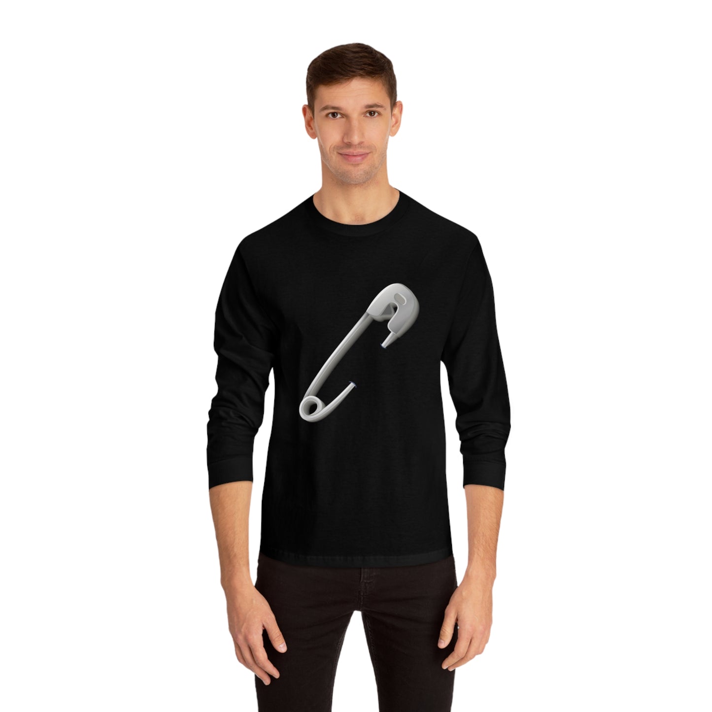 Unisex Classic Long Sleeve T-Shirt - Minimalist Safety Pin