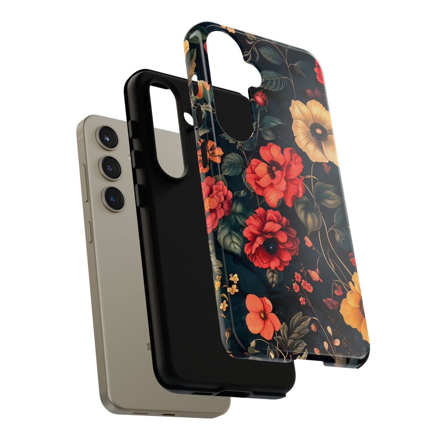 Floral Phone Case, Tough Cases, Flower Motif, Protective Cover, Gift for Her, Floral Design, Spring Accessory