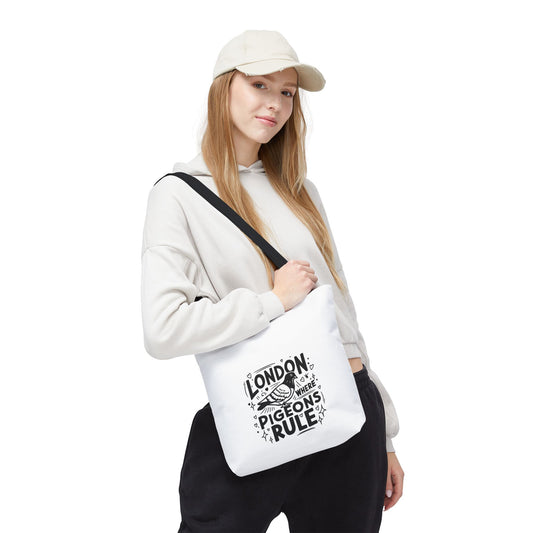 London Pigeons Rule Tote Bag | Stylish Eco-Friendly Carryall, Gift for London Lovers, Everyday Use, Travel Companion, Fun Shopping Bag