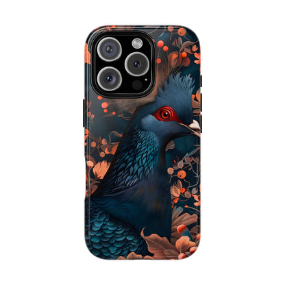 Vibrant Phone Case with Floral Peacock Design - Tough Cases, Artistic Phone Cover, Unique Gift for Nature Lovers, Stand Out Tech Accessory