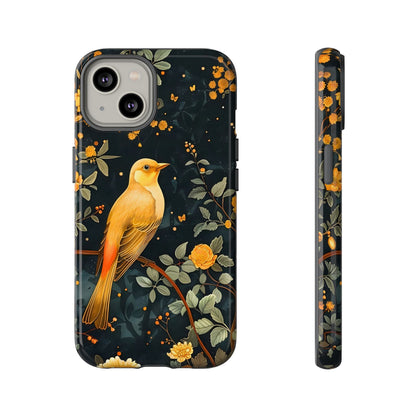 Floral Phone Case, Tough Cases with Bird Design, Nature Lover Gift, Stylish Protection, Birthday Present, Floral Phone Cover