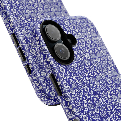 Elegant Floral Phone Case - Tough Cases, Blue Floral Design, Stylish Phone Accessory, Unique Gift, Modern Tech Protection