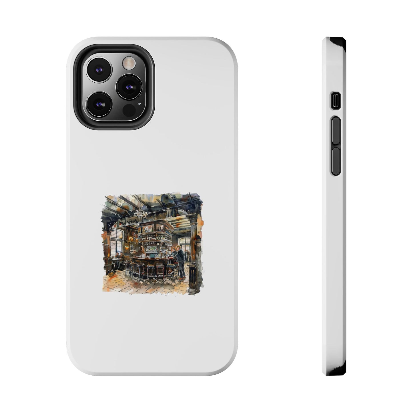 Artistic Tough Phone Cases with Cozy Pub Scene