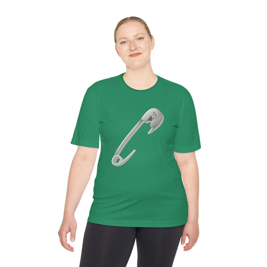 Unisex Moisture Wicking Tee - Minimalist Safety Pin Design Art Print