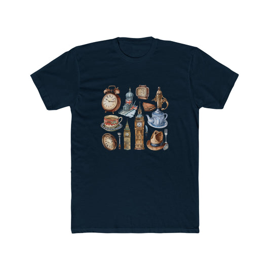 Vintage England Icons Luxurious Unisex Cotton Crew Tee