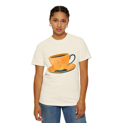 Unisex Garment-Dyed T-shirt - Elegant British Tea Cup - Classic Tea Time Style