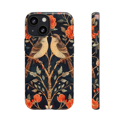 Floral Phone Case – Tough Cases with Bird Design, Unique Gift for Nature Lovers, Stylish Tech Accessory, Phone Cover, Artistic Case