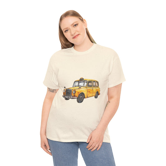 Unisex Heavy Cotton Tee - British Vintage Car - Classic Elegance and Timeless Style