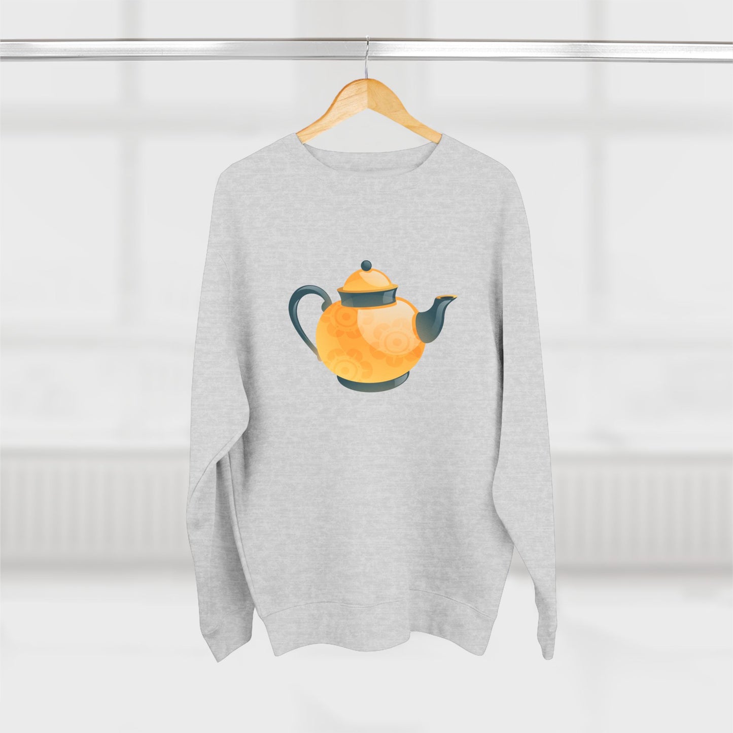 Unisex Crewneck Sweatshirt - Classic British Tea Kettle Timeless in Tea Time