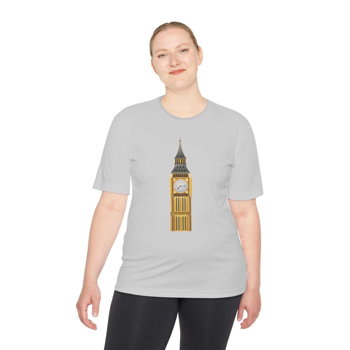 Unisex Moisture Wicking Tee - Big Ben Tower Watercolor Art Print