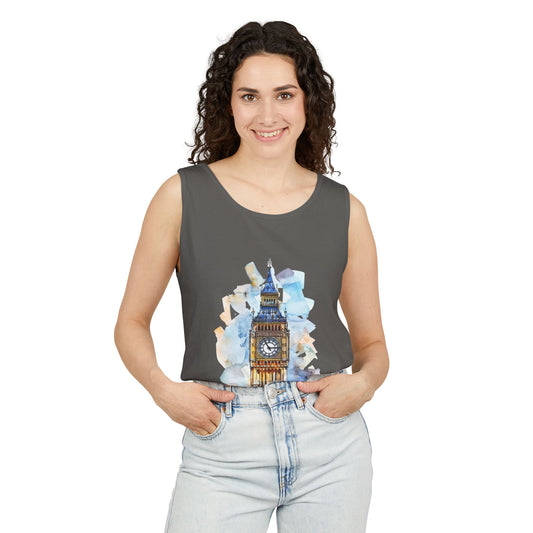 Unisex Garment-Dyed Tank Top - Historic Hands - The UK’s Clock Tower