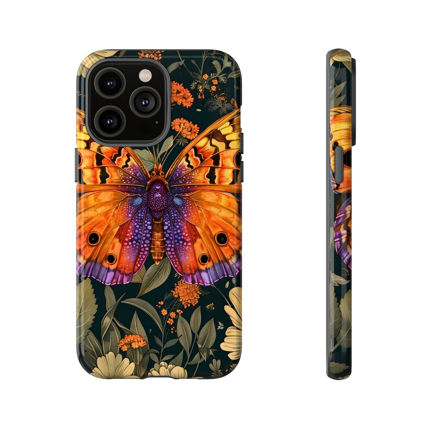 Butterfly Phone Case, Tough Cases for Nature Lovers, Vibrant Floral Design, Gift for Her, Cute Phone Accessories, Butterfly Artwork