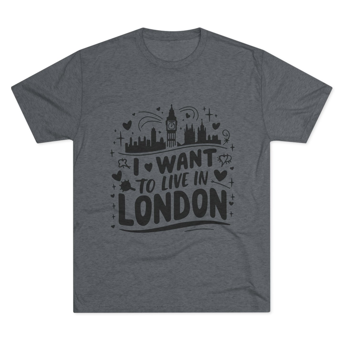I want to live in London Unisex Tri-Blend Crew Tee