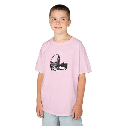 Kids Heavy Cotton™ Tee -  Stylish London -  Fun & Stylish Travel-Inspired T-Shirt for Young Explorers