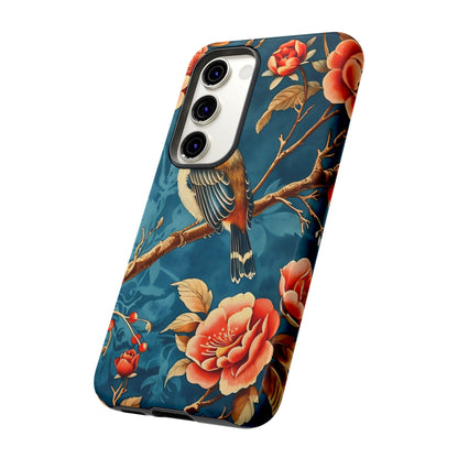 Bird & Floral Phone Case, Tough Cases for Nature Lovers, Gift for Her, Customizable Design, Vibrant Tech Accessories