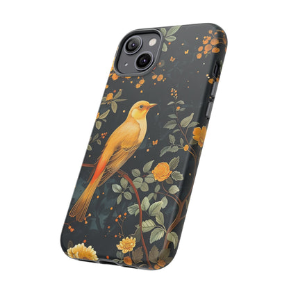 Floral Phone Case, Tough Cases with Bird Design, Nature Lover Gift, Stylish Protection, Birthday Present, Floral Phone Cover