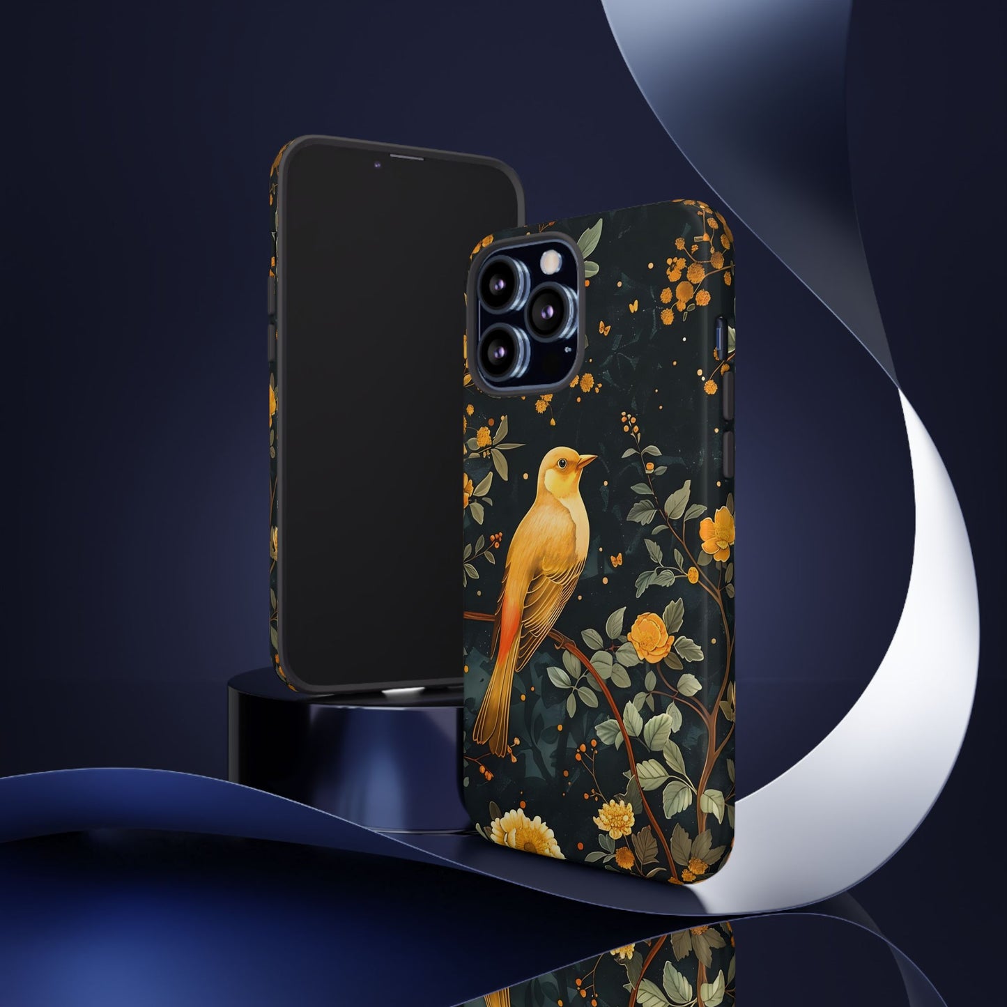 Floral Phone Case, Tough Cases with Bird Design, Nature Lover Gift, Stylish Protection, Birthday Present, Floral Phone Cover
