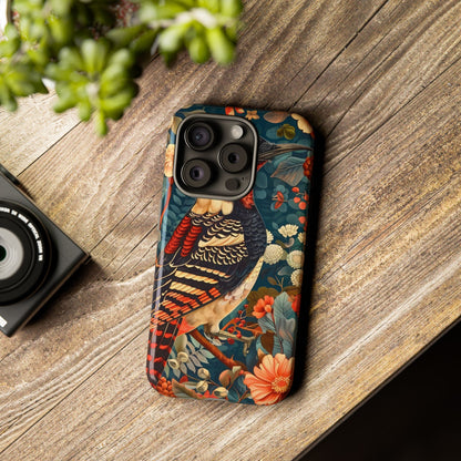 Nature-Inspired Phone Case with Floral Art, Tough Phone Cover, Protective Case, Gift for Nature Lovers, Unique Phone Accessory
